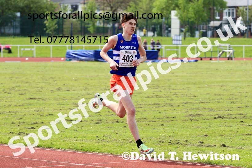 Mens Under-17s 800 metres, 2023 North Eastern Track and Field Champs., Middlesbrough Sports Village, Middlesbrough. Photo: David T. Hewitson/Sports for All Pics